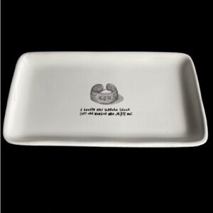 Rae Dunn Magenta French Sketch Vintage Silver Cuff Trinket Catch All Tray Dish